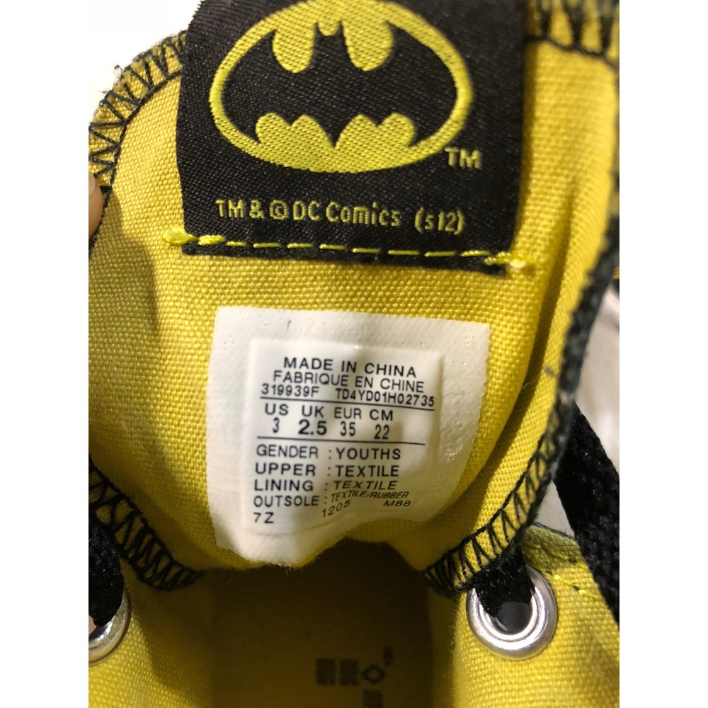 Converse US Size 3 All Star Batman High Top Youth Sneakers Black Yellow Unisex - Picture 3 of 7